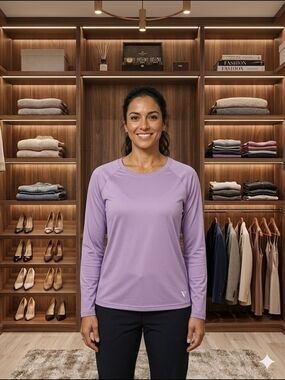 Baleaf Women's XL Long Sleeve Performance Shirt - Lavender (EUC)